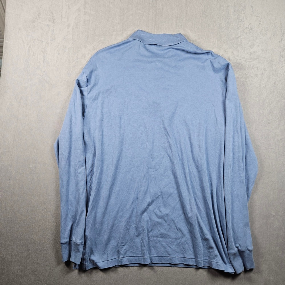 Polo Ralph Lauren Polo Shirt Mens LT Blue Long Sleeve Cotton Flesh Pony Logo - Picture 2 of 12